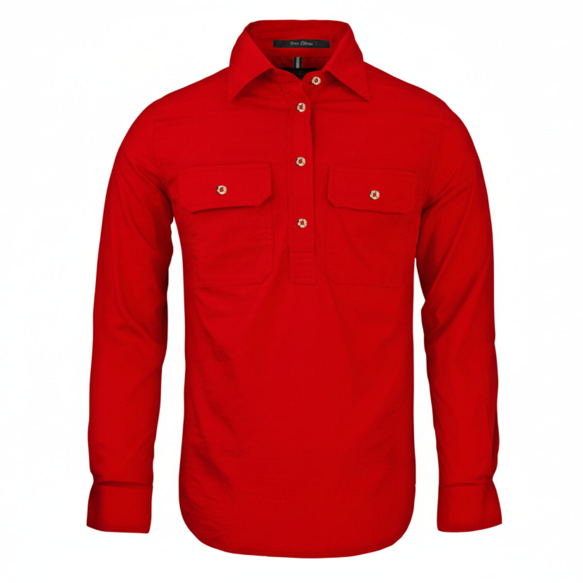 WomensClosedFrontLSShirtRed
