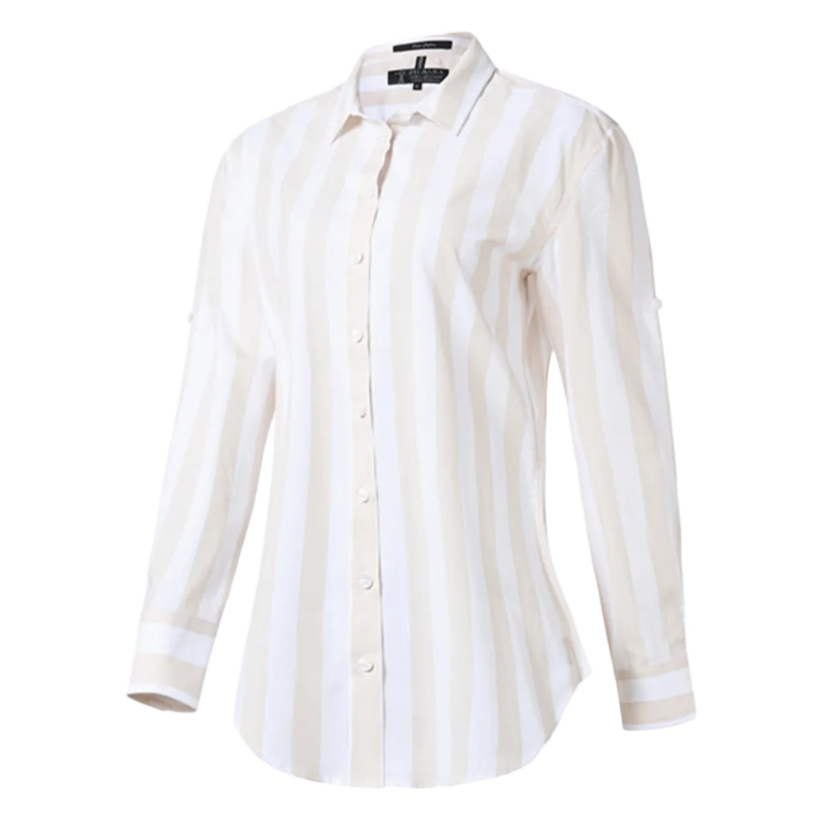 WomensJacquelinLSShirtStoneWhite