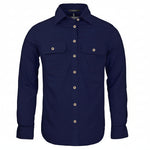 WomensOpenFrontLLShirtFrenchNavy