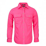 WomensOpenFrontLLShirtHotPink