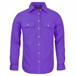 WomensOpenFrontLLShirtPurple