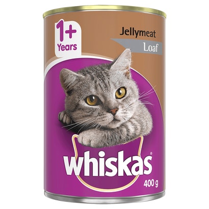 WHISKAS® 1+ Years Adult Wet Cat Food Jelly Meat Loaf 400g Can