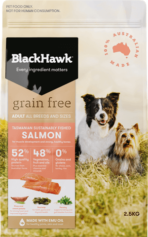 Black Hawk Adult dog grain free salmon 15kg 