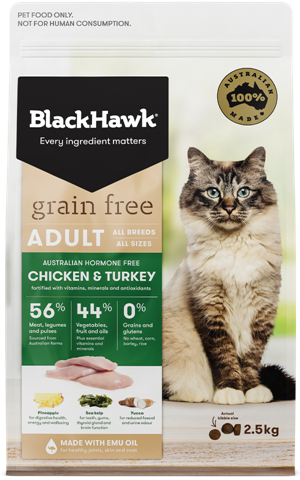 Black Hawk Feline Grain Free Chicken and Turkey 12kg 