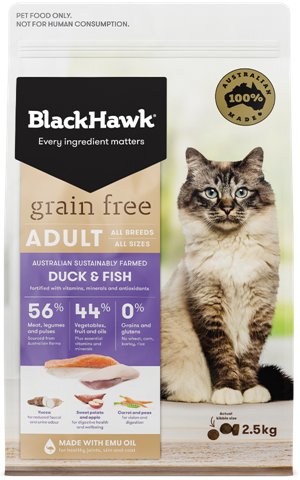 Black Hawk Feline Grain Free Duck and Fish 12kg 