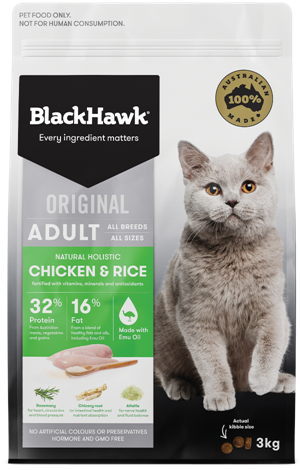 Black Hawk Feline chicken + rice 15kg