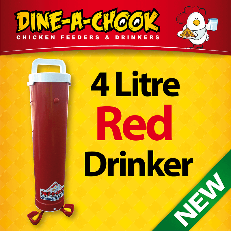 Dine a Chook  4 Litre Twin Cup Red Drinker