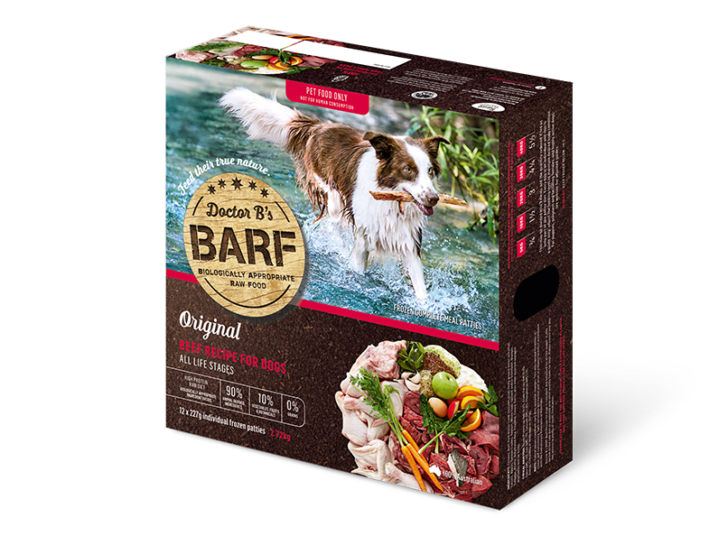 Dr Band39s Barf Dog Beef Patties 272kg box of 12  