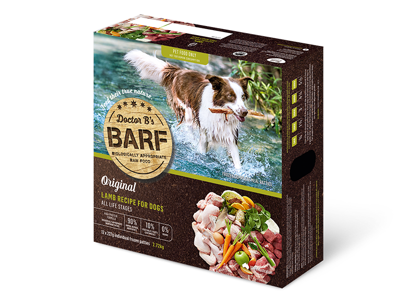 Dr Band39s Barf Dog Lamb Patties 272kg box of 12  