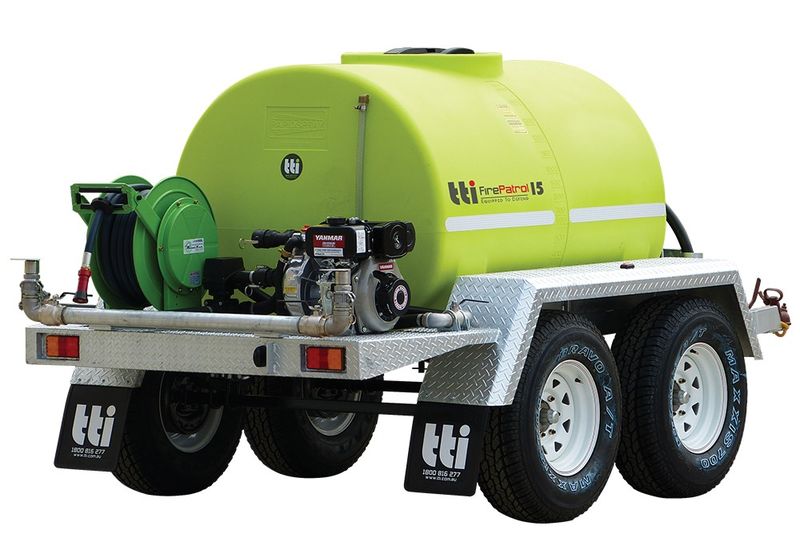 FirePatrol15 1500L   Fire Fighting Trailer with On Road Braked Dual Axle by Tti