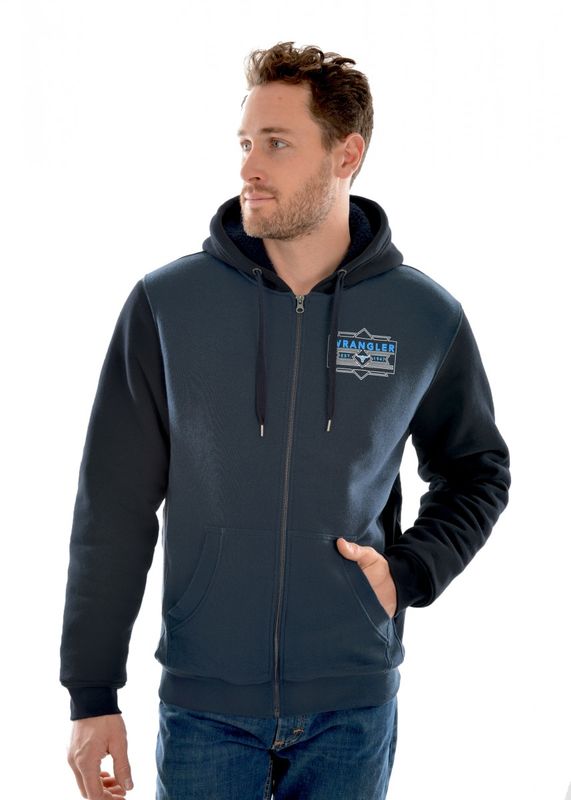 Wrangler Mens James ZipUp Hoodie Navy | Bacchus Marsh Farm Supplies