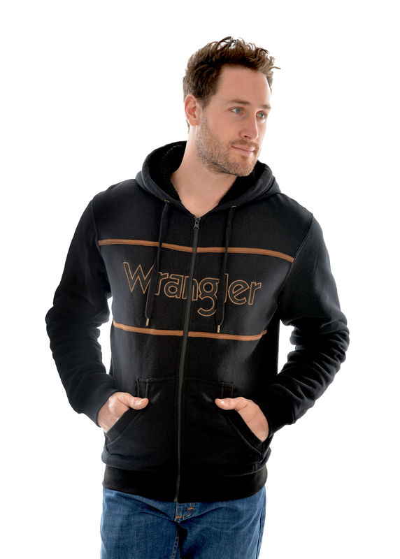 Wrangler Mens Jefferson Zip Up Hoodie Black | Bacchus Marsh Farm Supplies