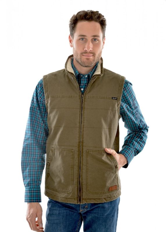 Wrangler Mens Marcus Canvas Vest | Bacchus Marsh Farm Supplies