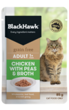 Black Hawk Feline Grain Free Chicken, Peas & Broth 85gm 