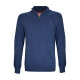 Thomas Cook Mens Louie 1/4 Zip Neck Jumper - Blue Marle