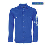 Wrangler Menand39s Rodeo Drill Shirt  Cobalt