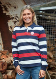 Wrangler Womens Mandy Stripe Rugby Jumper 